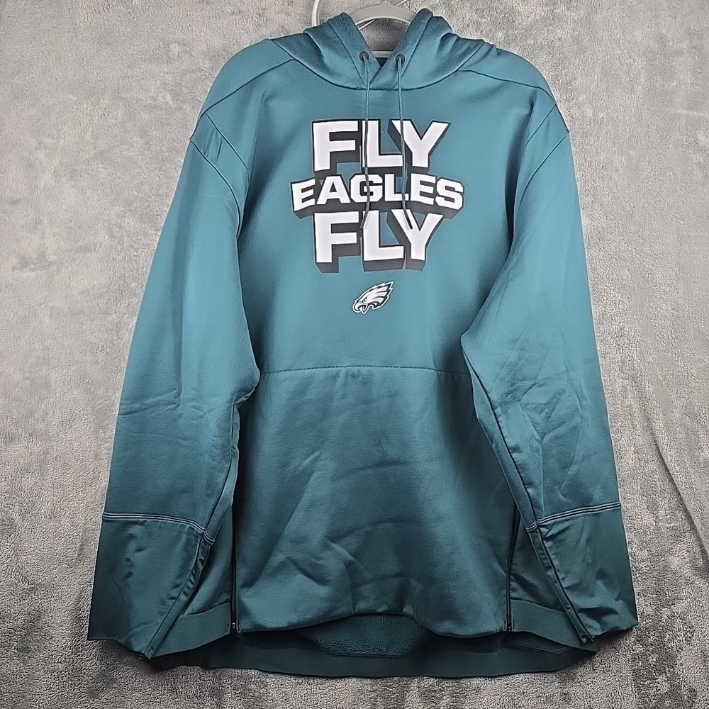 Nike Philadelphia Eagles Hoodie Mens 3XL Green On Field Fly Eagles Fly Side‎ Zip